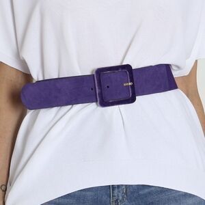 Vintage Enrico 90s Purple Genuine Leather Belt Made In Canada Size M
